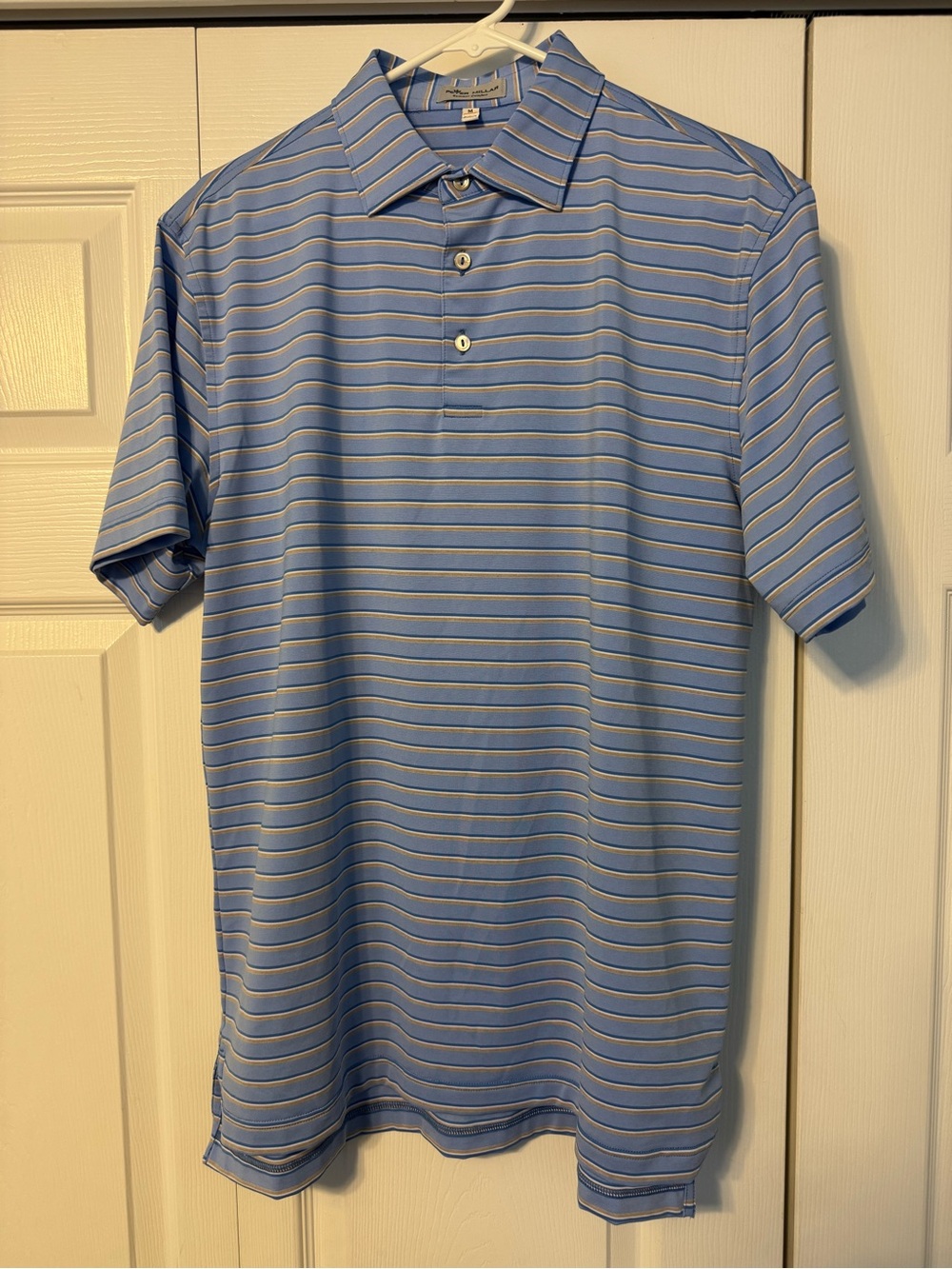 Peter Millar Light Blue Striped Performance Polo